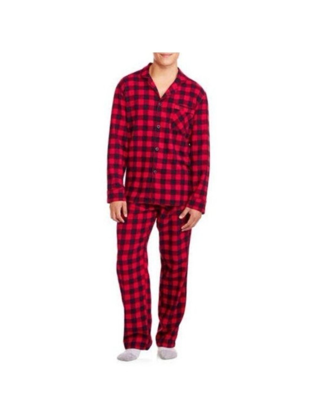 Hanes Plaid Buffalo Check Flannel Lumber Jack Pajama Set